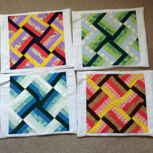 4 Handmade Big Rectangle Placemats Table Toppers Runner Dinning Room Linens - Picture 1 of 9